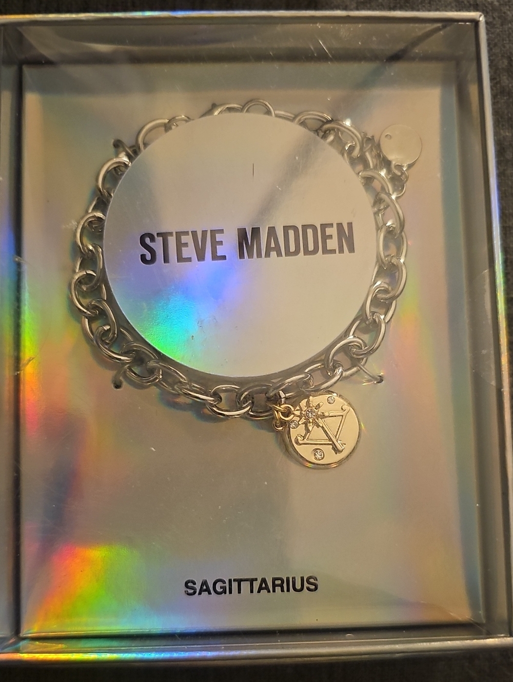 Steve Madden Mixed Metal Sagittarius Charm Bracelet — Silver & Gold